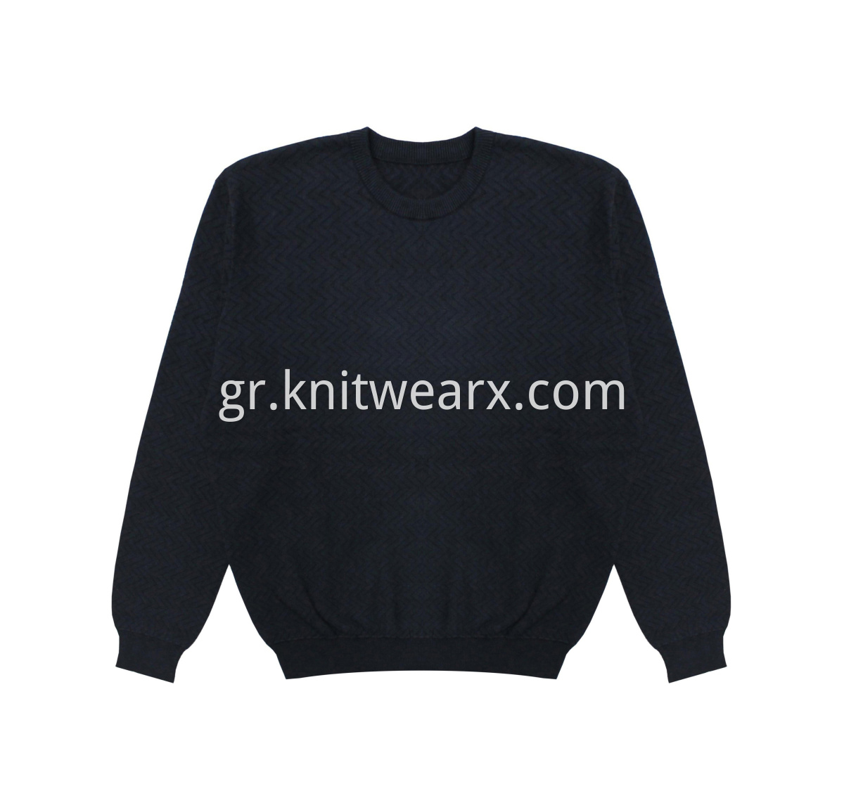 Men's Knitted Twill Jacquard Oversize Crewneck Pullover